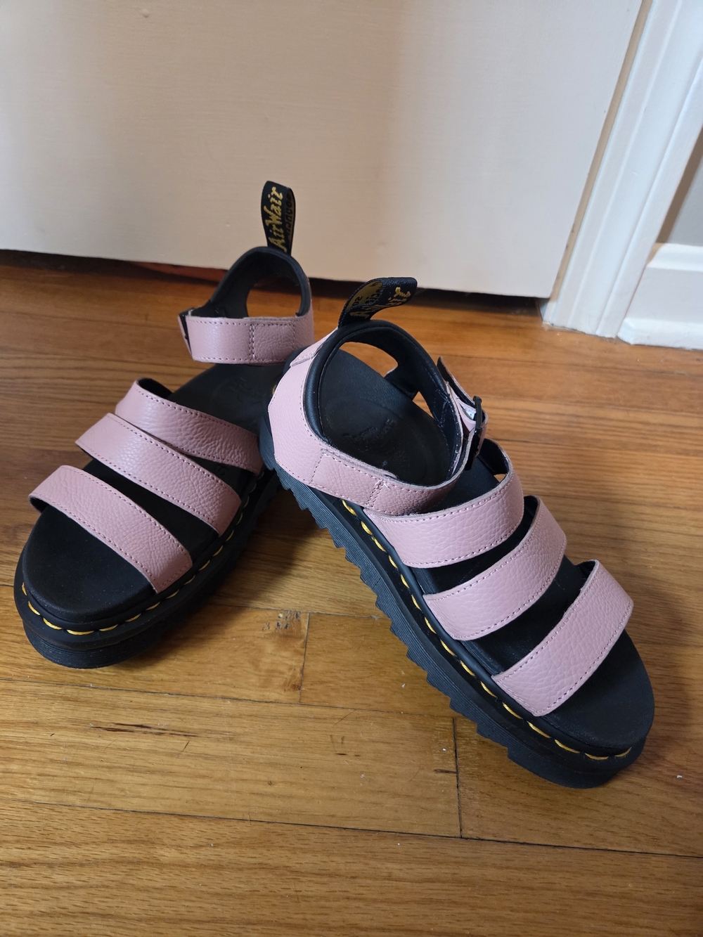 Dr. Martens Blaire Pink Leather Platform Sandals Women / Ladies Size 9 - Picture 2 of 14